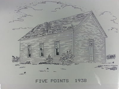 Five Points Church Drawing 1938